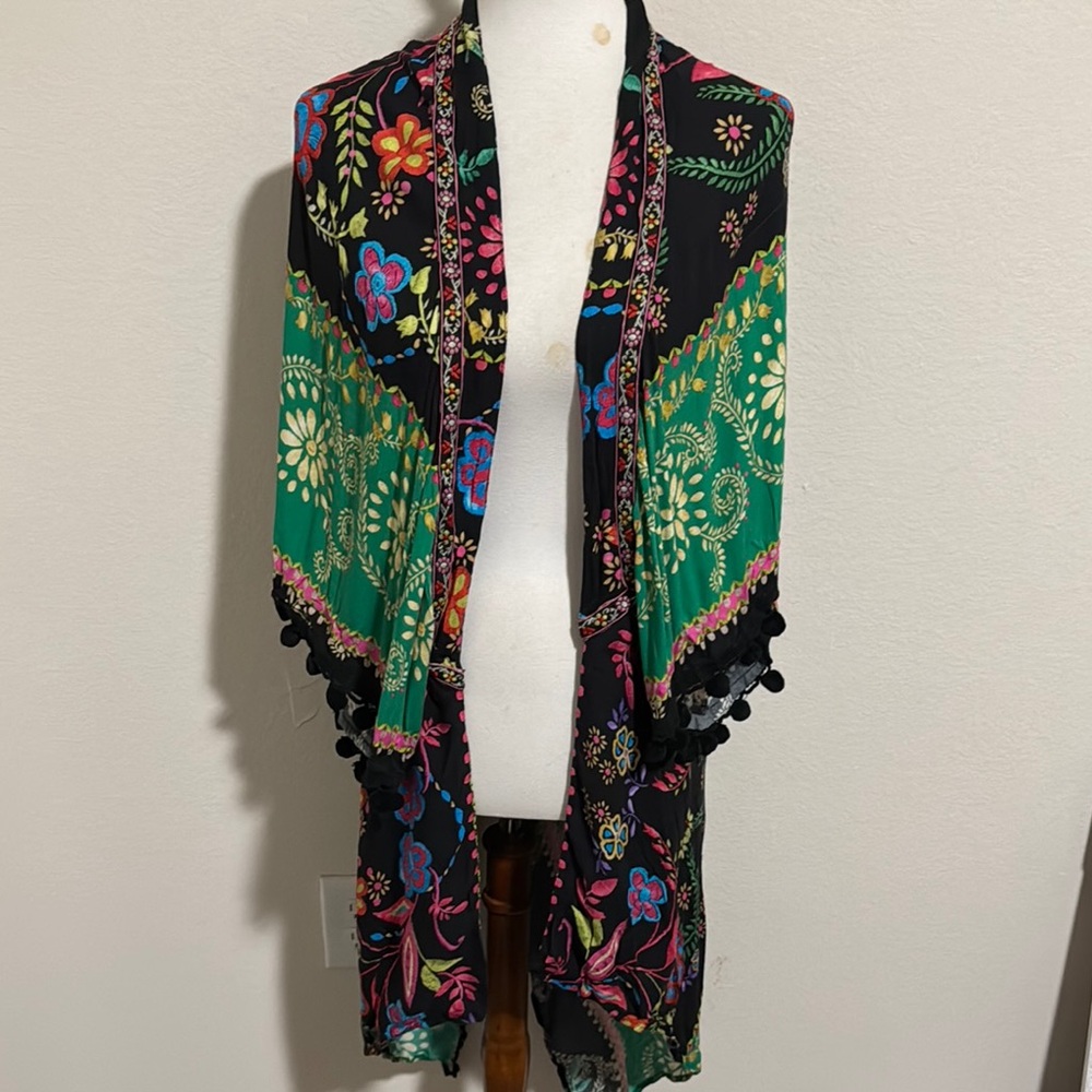 Floral Multicolor Ivy Jane Boho Women's Kimono Jacket